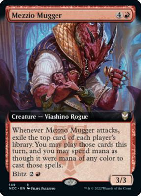 Mezzio Mugger (Extended Art) card from Commander: Streets of New Capenna