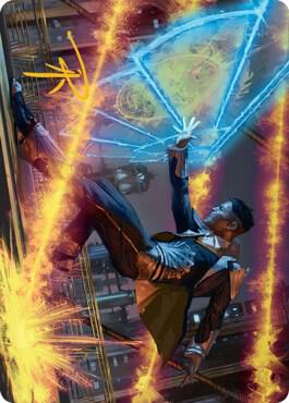 Wingshield Agent Art Card (Gold-Stamped Signature) card from Art Series: Streets of New Capenna