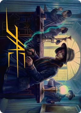 Wiretapping Art Card (Gold-Stamped Signature) card from Art Series: Streets of New Capenna
