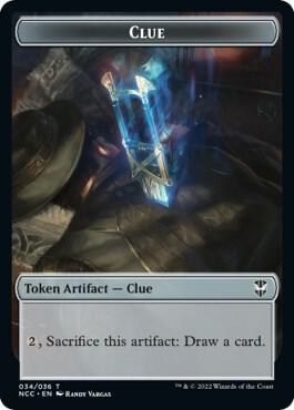 Clue // Elemental (005) Double-Sided Token card from Commander: Streets of New Capenna