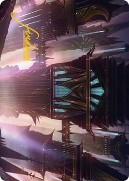 Skybridge Towers Art Card (Gold-Stamped Signature) card from Art Series: Streets of New Capenna