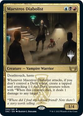 Maestros Diabolist card from Promo Pack: Streets of New Capenna