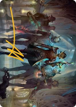 Family's Favor Art Card (Gold-Stamped Signature) card from Art Series: Streets of New Capenna