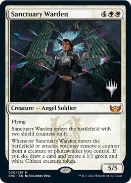 Sanctuary Warden card from Promo Pack: Streets of New Capenna