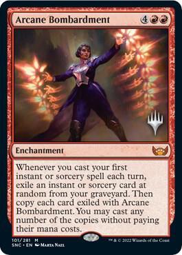 Arcane Bombardment card from Promo Pack: Streets of New Capenna