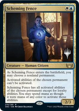 Scheming Fence card from Promo Pack: Streets of New Capenna