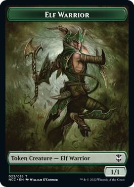 Elf Warrior // Wurm Double-Sided Token card from Commander: Streets of New Capenna
