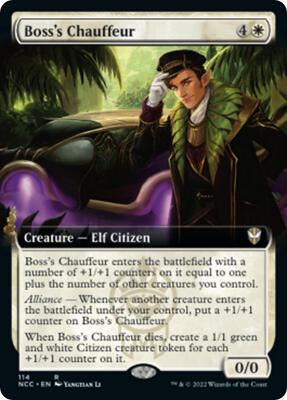 Boss's Chauffeur (Extended Art) card from Commander: Streets of New Capenna