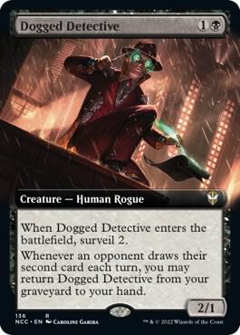 Dogged Detective (Extended Art) card from Commander: Streets of New Capenna