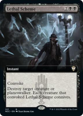 Lethal Scheme (Extended Art) card from Commander: Streets of New Capenna