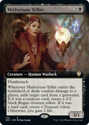 Misfortune Teller (Extended Art) card from Commander: Streets of New Capenna