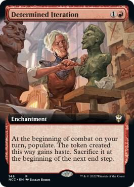 Determined Iteration (Extended Art) card from Commander: Streets of New Capenna
