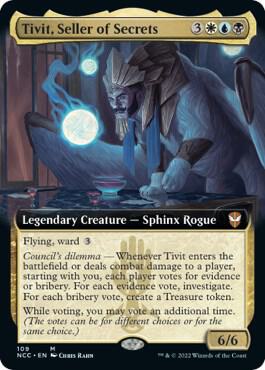 Tivit, Seller of Secrets (Extended Art) card from Commander: Streets of New Capenna