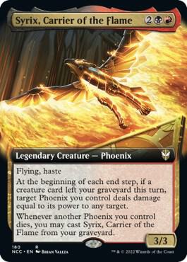 Syrix, Carrier of the Flame (Extended Art) card from Commander: Streets of New Capenna