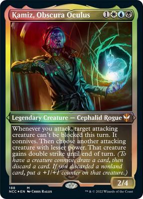Kamiz, Obscura Oculus (Display Commander) - Thick Stock card from Commander: Streets of New Capenna