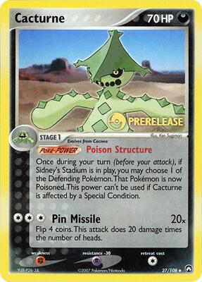 Cacturne - 27/108 (Prerelease) card from Miscellaneous Cards & Products