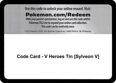 Code Card - V Heroes Tin [Sylveon V] card from Miscellaneous Cards & Products