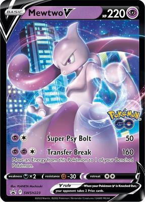 Mewtwo V - SWSH223 card from SWSH: Sword & Shield Promo Cards
