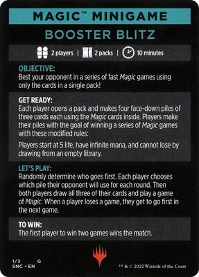 Magic Minigame: Booster Blitz card from Streets of New Capenna