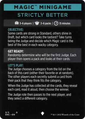 Magic Minigame: Strictly Better card from Streets of New Capenna