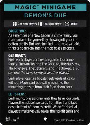 Magic Minigame: Demon's Due card from Streets of New Capenna