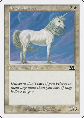 Regal Unicorn card from Classic Sixth Edition