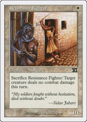 Resistance Fighter card from Classic Sixth Edition