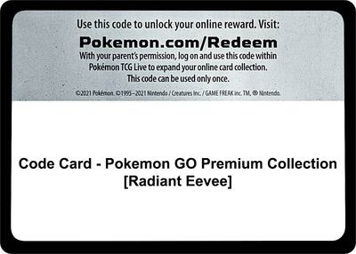 Code Card - Pokemon GO Premium Collection [Radiant Eevee] card from Pokemon GO