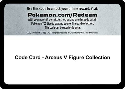 Code Card - Arceus V Figure Collection card from SWSH09: Brilliant Stars