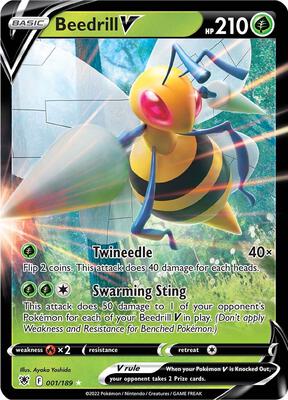 Beedrill V card from SWSH10: Astral Radiance