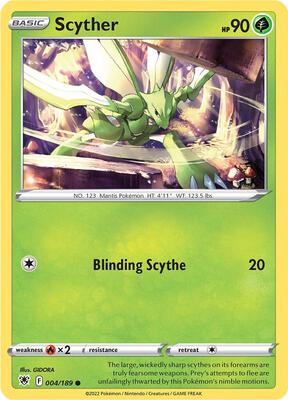 Scyther (004) card from SWSH10: Astral Radiance