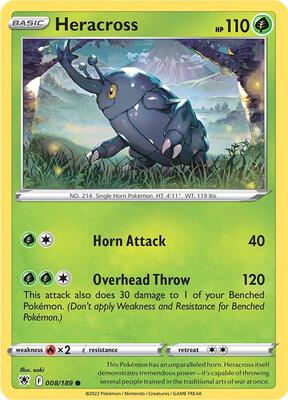Heracross card from SWSH10: Astral Radiance