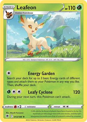 Leafeon card from SWSH10: Astral Radiance