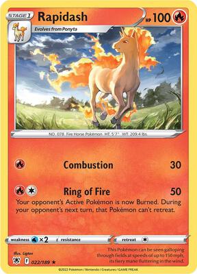 Rapidash card from SWSH10: Astral Radiance