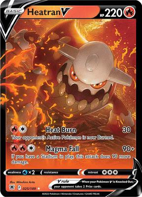 Heatran V card from SWSH10: Astral Radiance