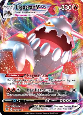 Heatran VMAX card from SWSH10: Astral Radiance