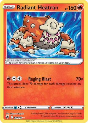 Radiant Heatran card from SWSH10: Astral Radiance