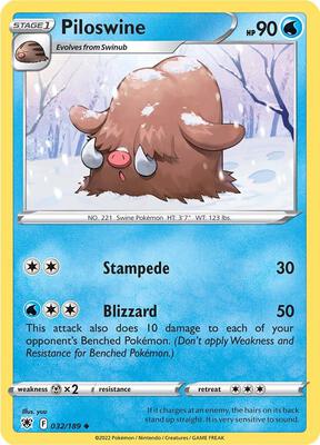Piloswine card from SWSH10: Astral Radiance