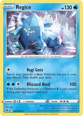 Regice card from SWSH10: Astral Radiance