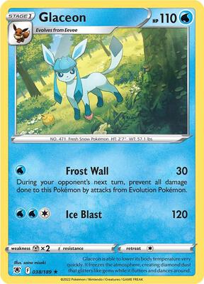 Glaceon card from SWSH10: Astral Radiance