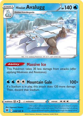 Hisuian Avalugg card from SWSH10: Astral Radiance