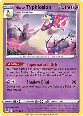 Hisuian Typhlosion card from SWSH10: Astral Radiance