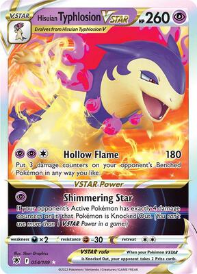 Hisuian Typhlosion VSTAR card from SWSH10: Astral Radiance