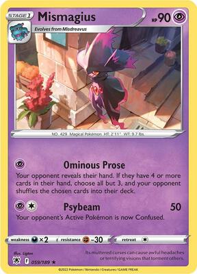 Mismagius card from SWSH10: Astral Radiance