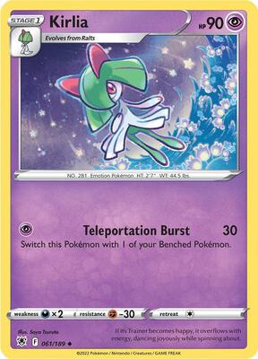 Kirlia card from SWSH10: Astral Radiance
