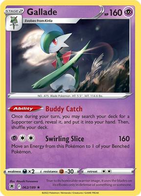 Gallade card from SWSH10: Astral Radiance