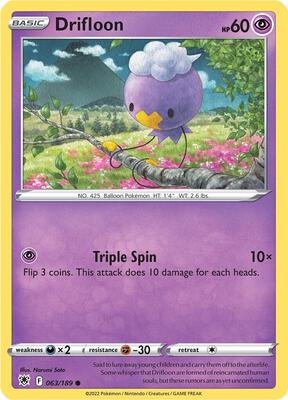 Drifloon card from SWSH10: Astral Radiance