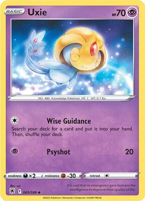 Uxie card from SWSH10: Astral Radiance
