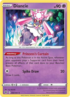 Diancie card from SWSH10: Astral Radiance