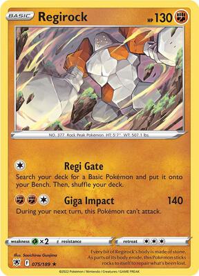 Regirock card from SWSH10: Astral Radiance